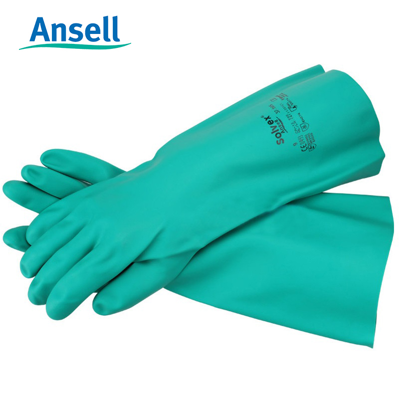 ansell安思尔37-165丁腈橡胶手套加厚款防腐蚀耐油耐酸碱防化手套
