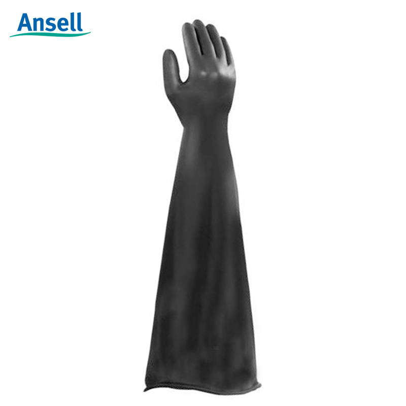 ansell安思尔氯丁橡胶隔离干箱手套试验操作箱手套耐酸碱耐腐蚀防化劳保手套
